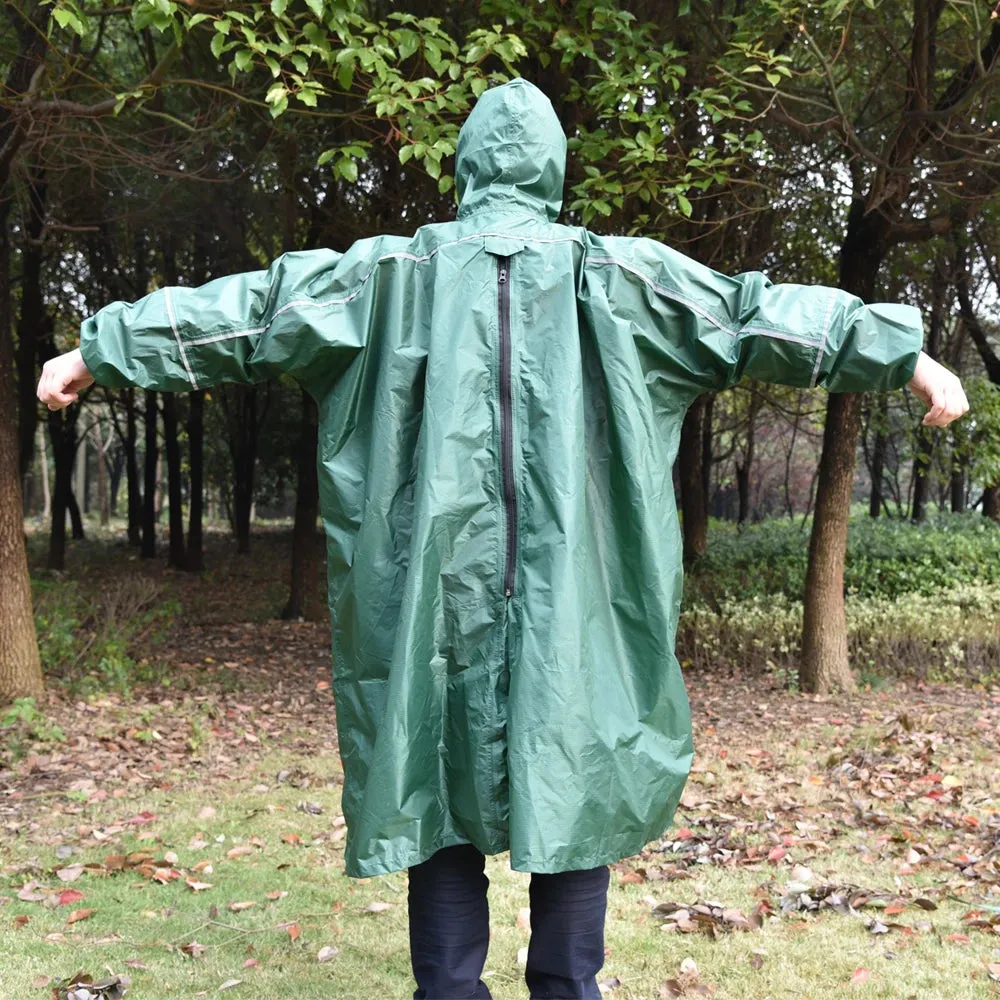 Ultralight Waterproof Poncho Tarp, 40D Silicone Raincoat for Hiking and Camping