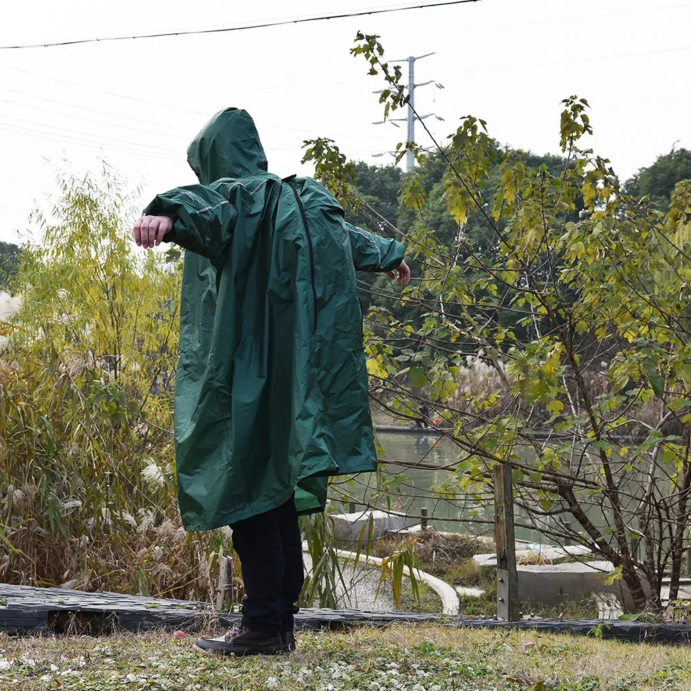 Ultralight Waterproof Poncho Tarp, 40D Silicone Raincoat for Hiking and Camping
