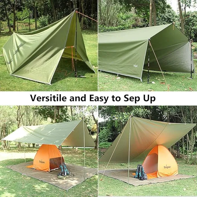 Unigear Hammock Rain Fly Waterproof Tent Tarp, UV Protection and PU 3000mm Waterproof, Lightweight for Camping, Backpacking and Outdoor Adventure