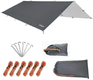 Unigear Hammock Rain Fly Waterproof Tent Tarp, UV Protection and PU 3000mm Waterproof, Lightweight for Camping, Backpacking and Outdoor Adventure