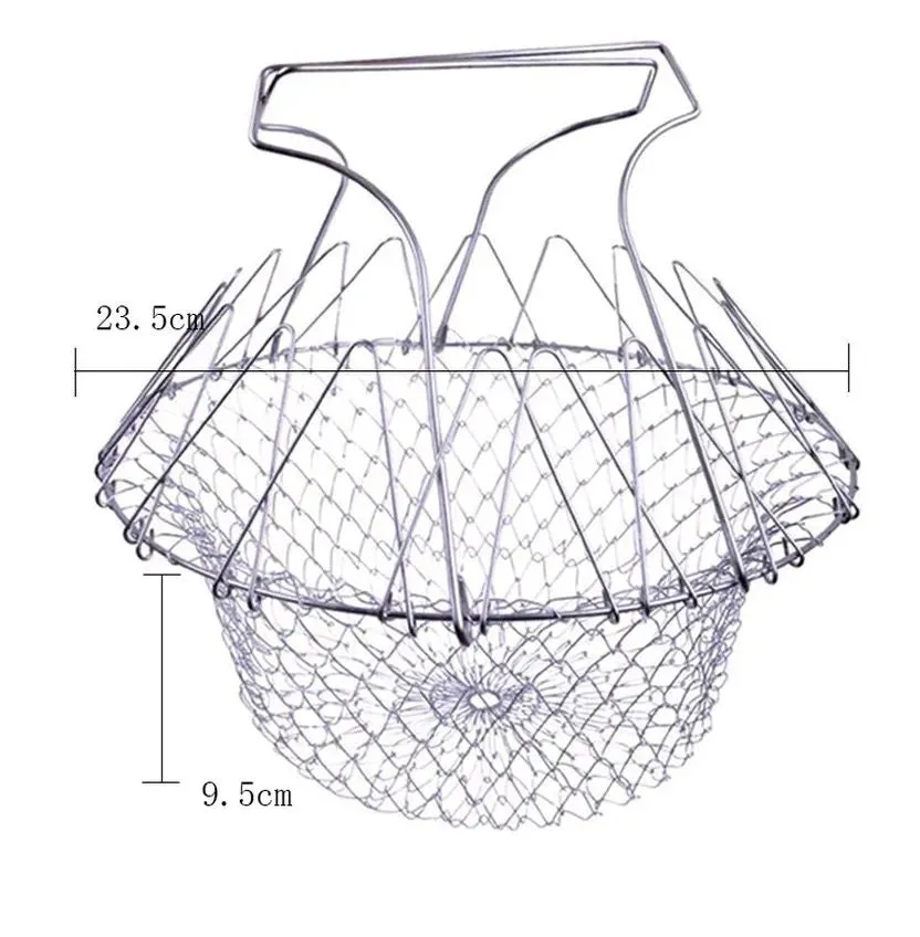 Vegetable Frying, Foldable Strainer, Chef Basket 12 IN 1