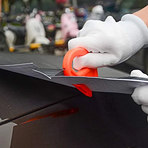 Vehicle Vinyl Wrap Window Tint Film Tool Kit Include 4 Inch Felt Squeegee, Retractable 9mm Utility Knife and Snap-off Blades, Zippy Vinyl Cutter and Mini Soft Go Corner Squeegee for Car Wrapping