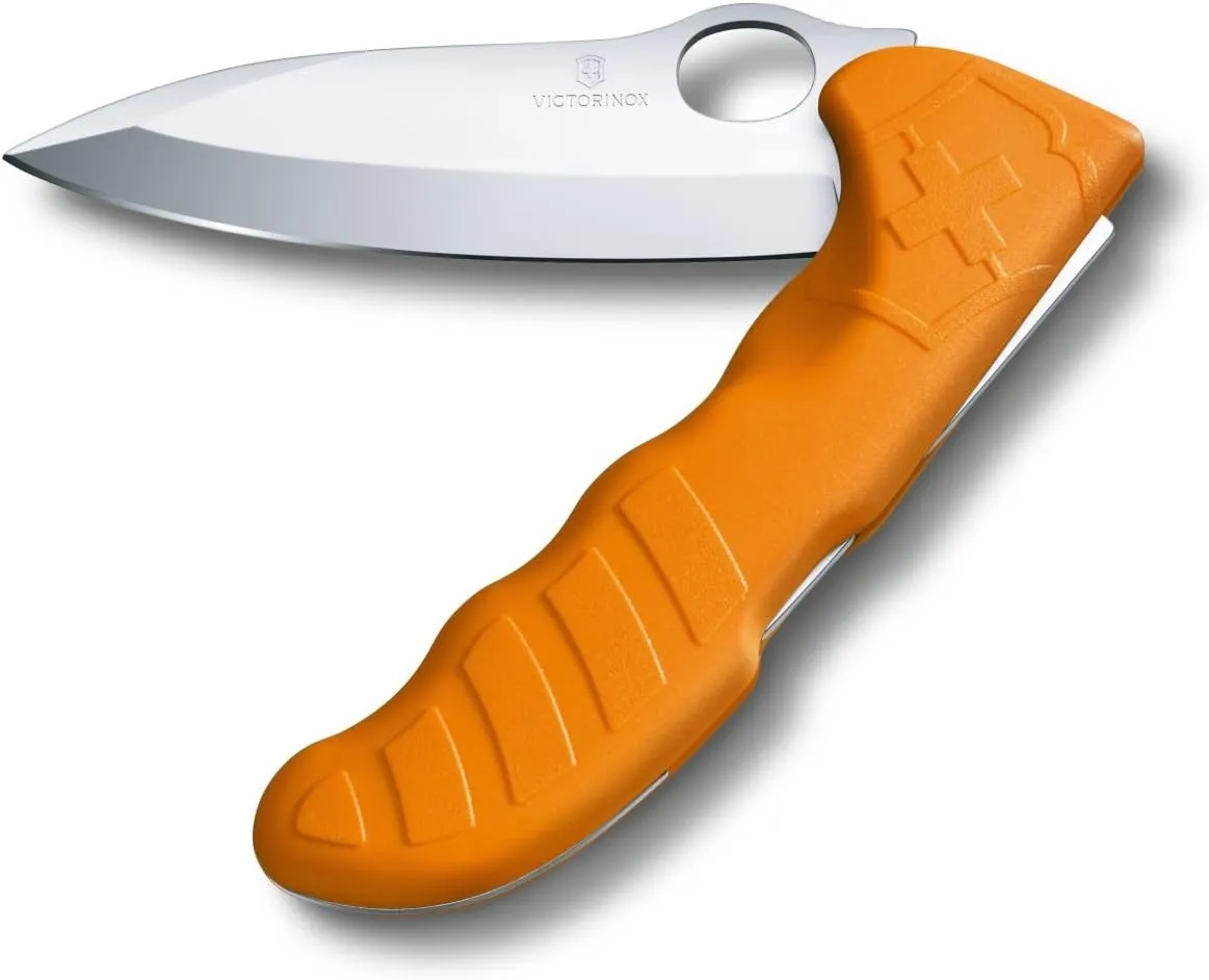 Victorinox Swiss Army Hunter Pro Pocket Knife, Orange with Olive Nylon Pouch, 0.9410.9US3, 130mm