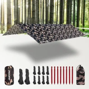 Waterproof Camping Tarp - 10X16.4ft Hammock Rain Fly, Ultralight & Portable & UV Protection Backpacking Tarp, Multifunctional for Outdoor Adventure, Hiking, Tent, Hammock