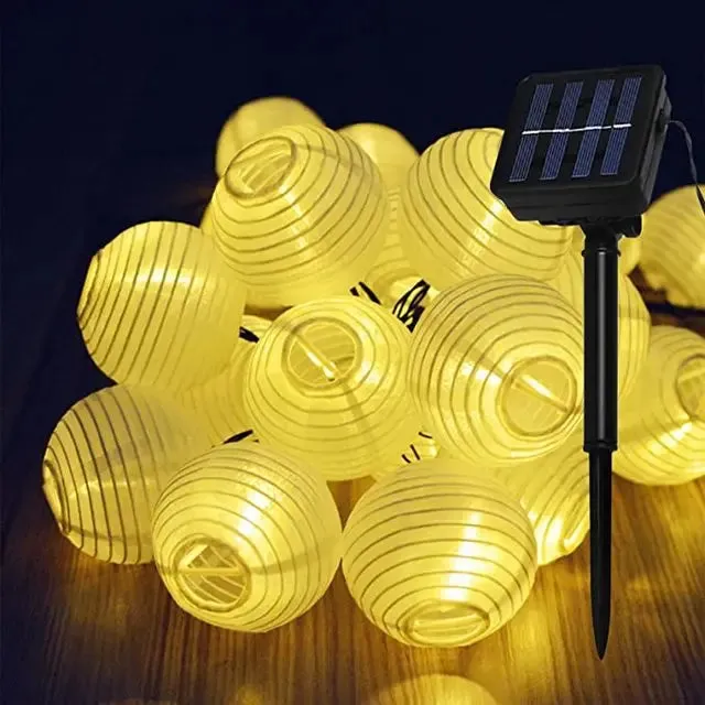 Waterproof Lantern Solar String Fairy Lights - 6.5M 30 LED Outdoor Christmas Lights for Garden & Patio Decor