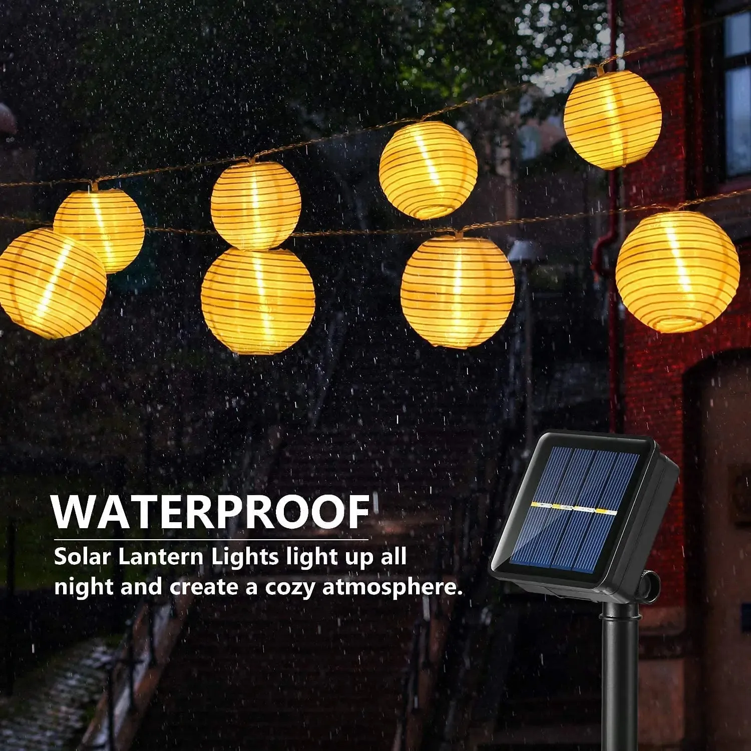 Waterproof Lantern Solar String Fairy Lights - 6.5M 30 LED Outdoor Christmas Lights for Garden & Patio Decor