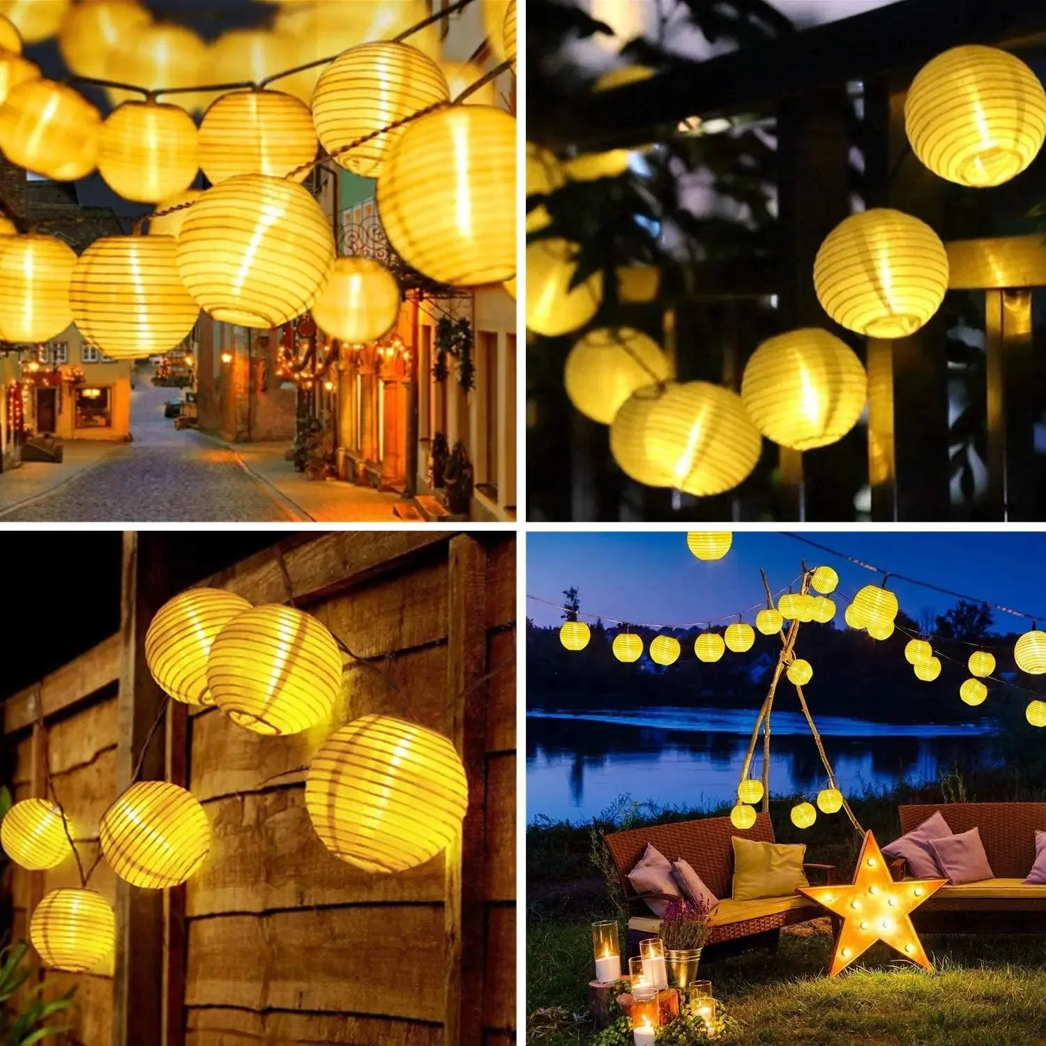 Waterproof Lantern Solar String Fairy Lights - 6.5M 30 LED Outdoor Christmas Lights for Garden & Patio Decor