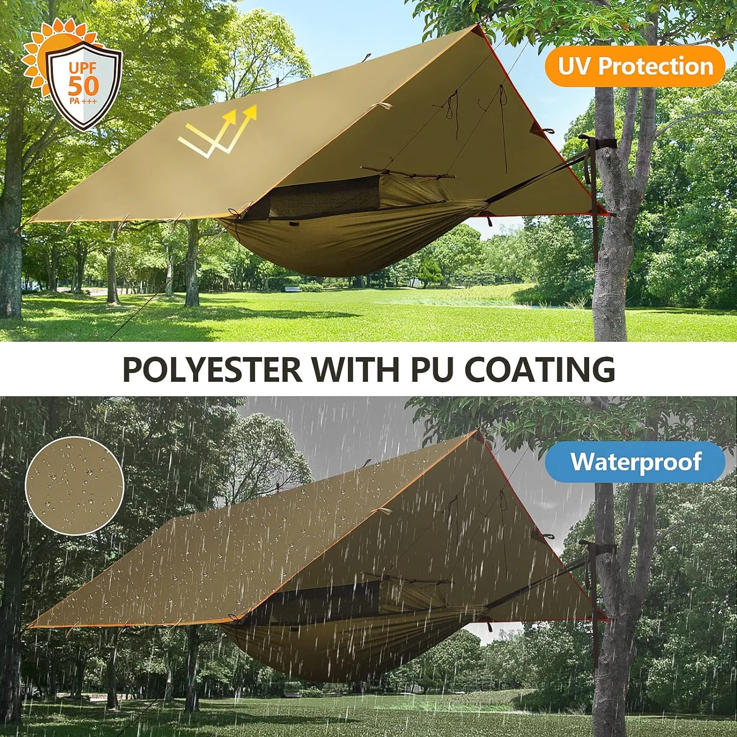 Waterproof Portable Tarp Multifunctional (Brown)