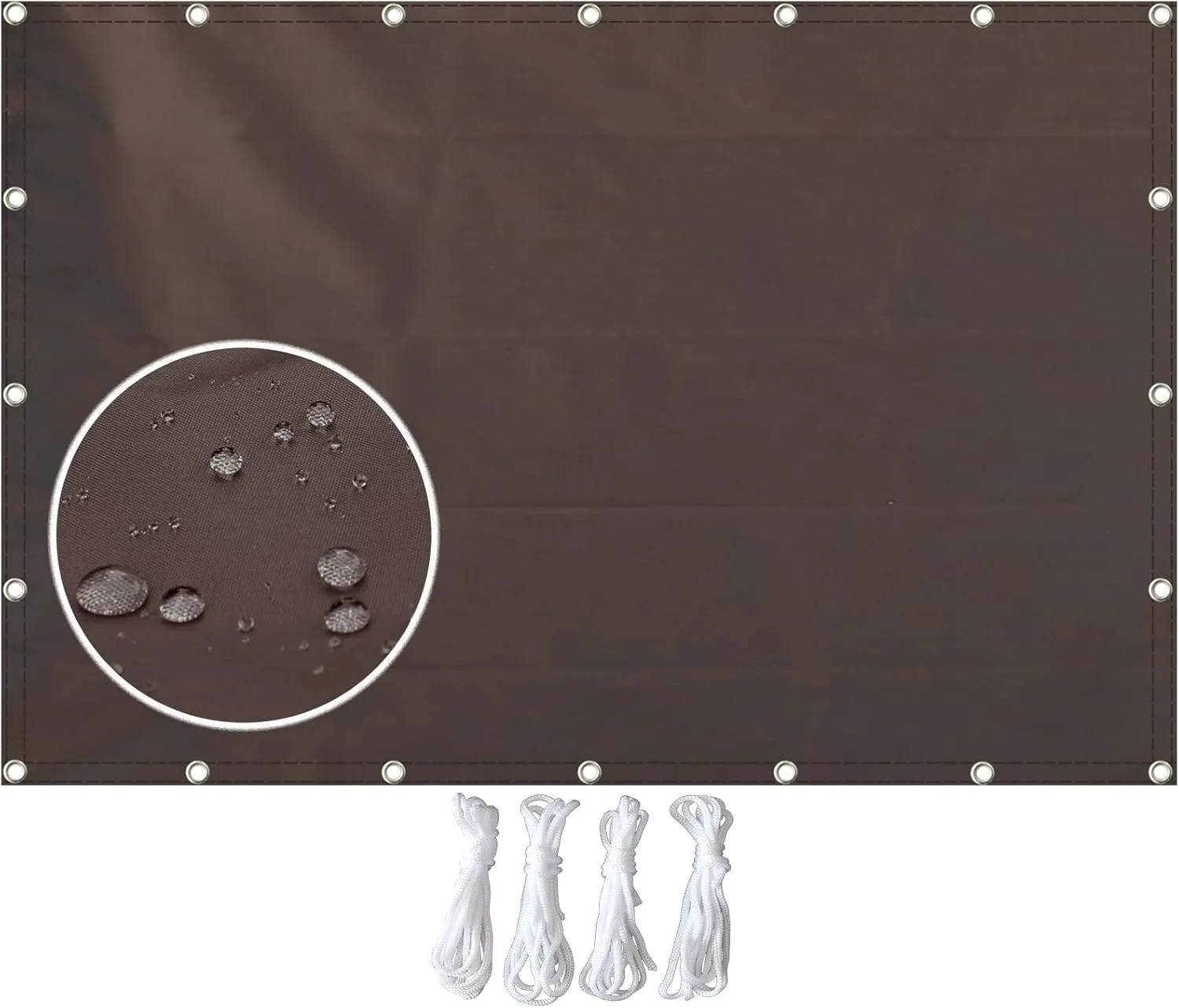 Waterproof Shade Cloth with Grommets 6'6"x9'9" Sun Shade Sails Shade Fabric Cover Decor Privacy Fence Screen Camping Tent Tarp UV Block for Outdoor Patio Carport Backyard Pergola