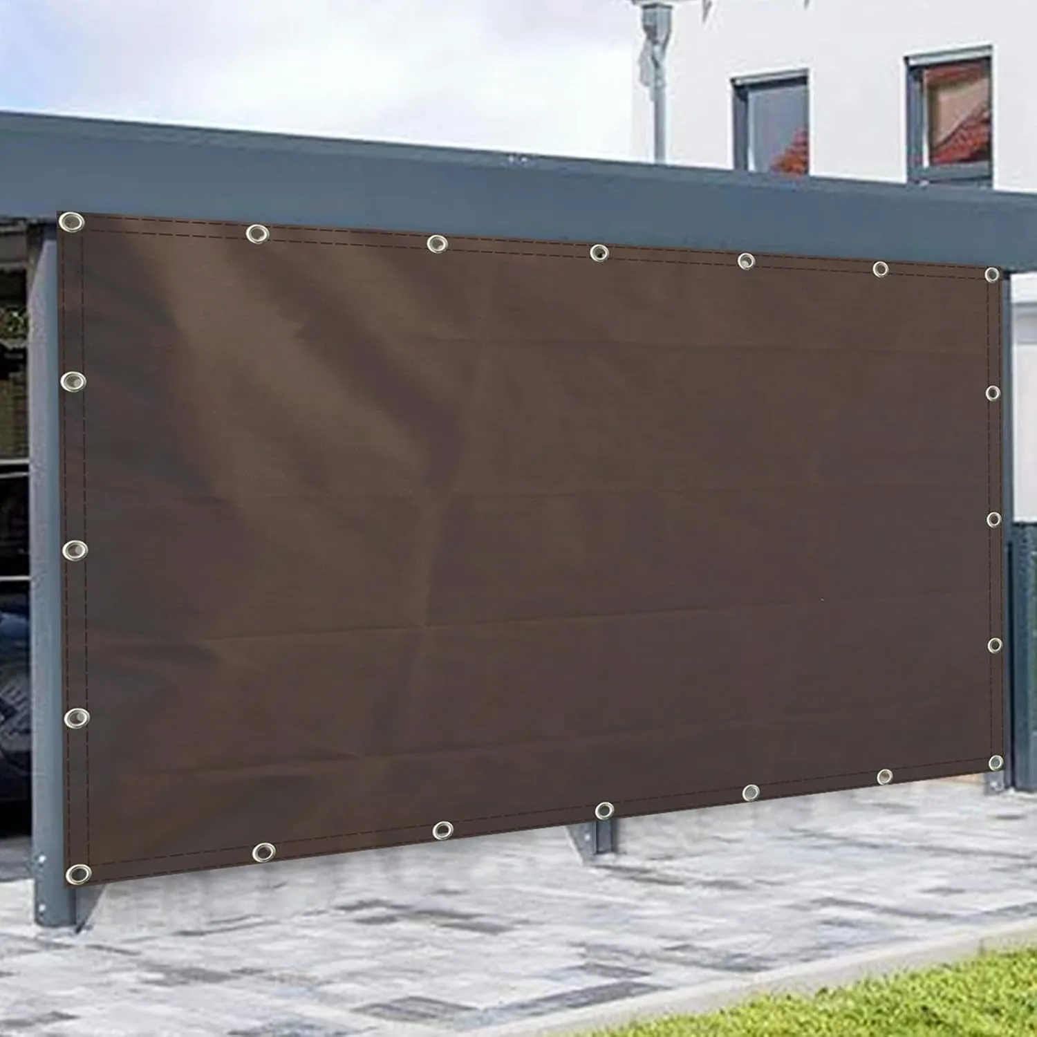 Waterproof Shade Cloth with Grommets 6'6"x9'9" Sun Shade Sails Shade Fabric Cover Decor Privacy Fence Screen Camping Tent Tarp UV Block for Outdoor Patio Carport Backyard Pergola