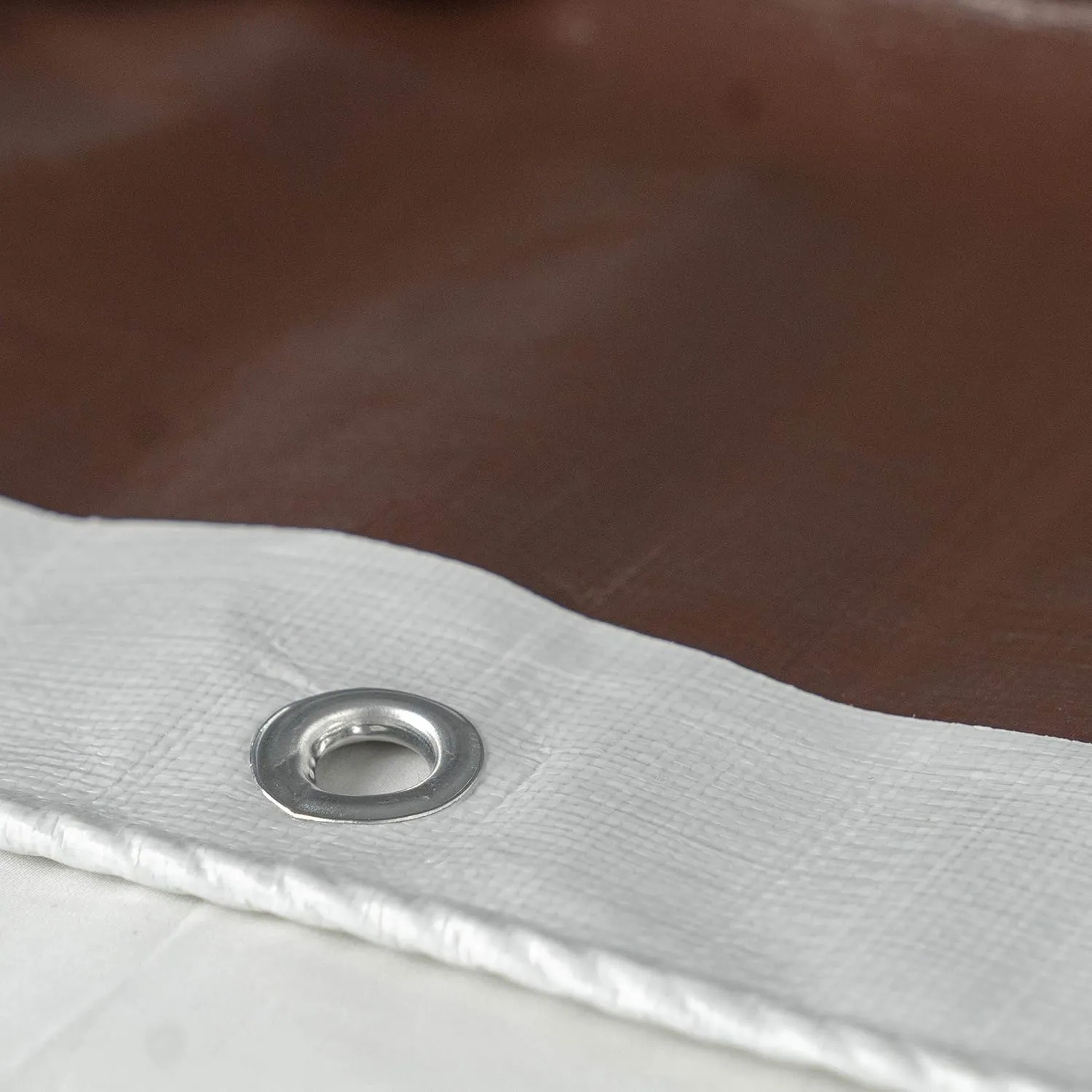 Watershed Innovations HydraTarp Premium Heavy-Duty 18 Mil Thick Waterproof White/Brown Reversible Tarp with D-Rings, 12 by 24 Feet