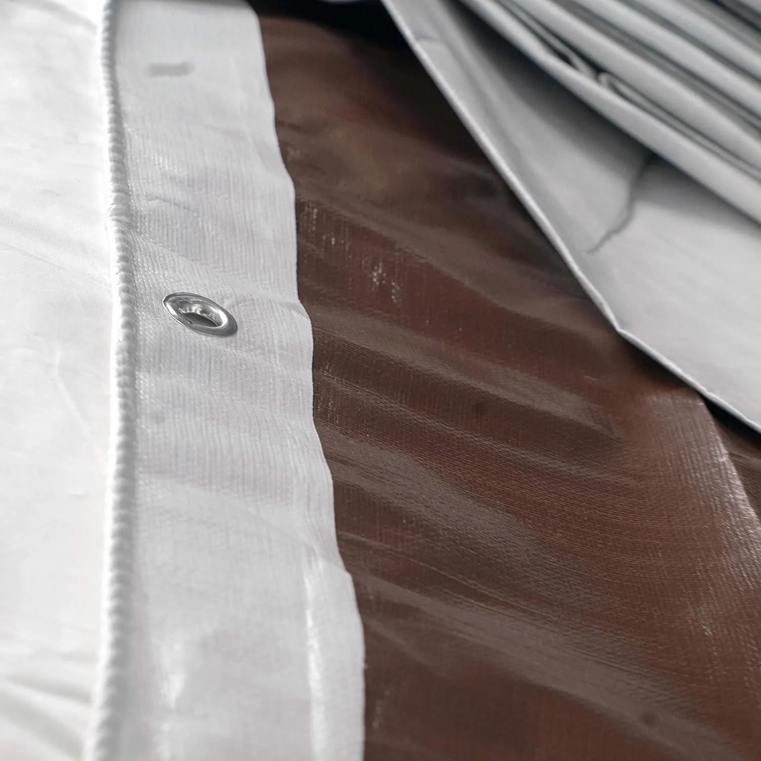 Watershed Innovations HydraTarp Premium Heavy-Duty 18 Mil Thick Waterproof White/Brown Reversible Tarp with D-Rings, 12 by 24 Feet