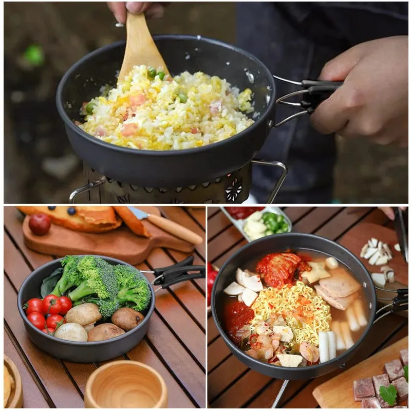 WESTTUNE Camping Frying Pan – Lightweight Aluminium Cookware with Foldable Handle