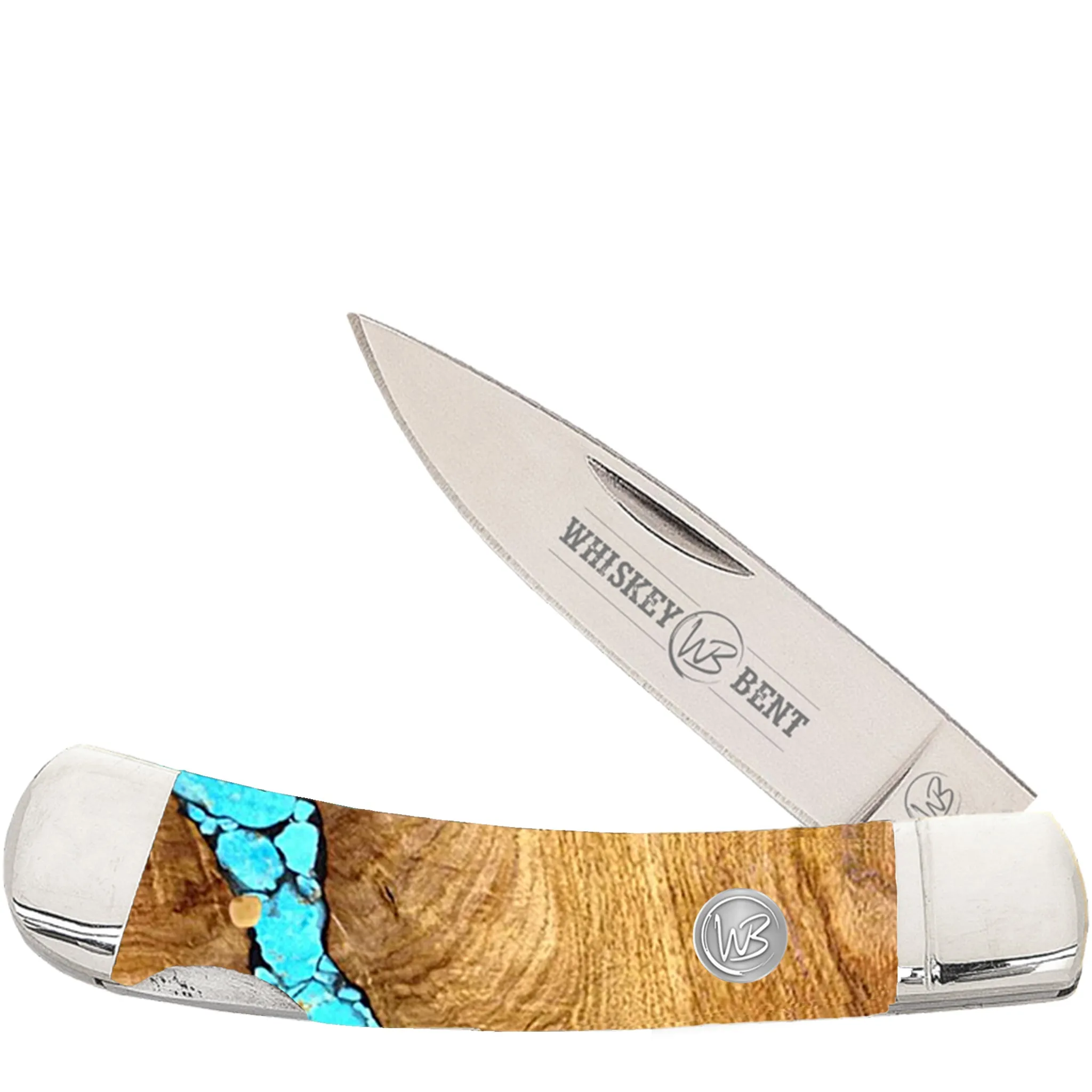 Whiskey Bent Trapper Pocket Knife Single Locking Blade