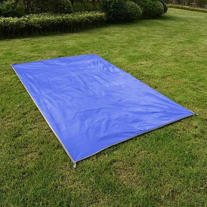 Wind Tour Portable Multifunctional Outdoor Camping Tarp Groundsheet Footprint Lightweight Floor and Ground Tarps for Camping Hiking with Carry Bag (Blue-177" x 177")