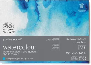 Winsor & Newton Professional Watercolor Paper Block, 10" x 14", Cold Pressed