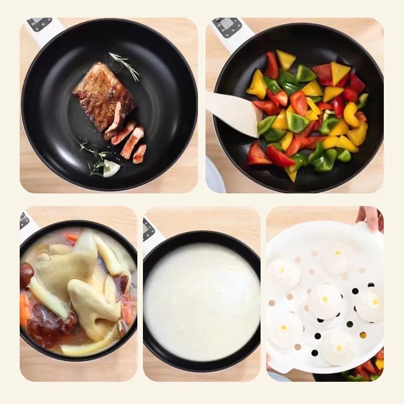 with Steamer Electric Pan Price-conscious – Versatile 3L Frying Modes Reliable performance CookEase Multi-Cooking &