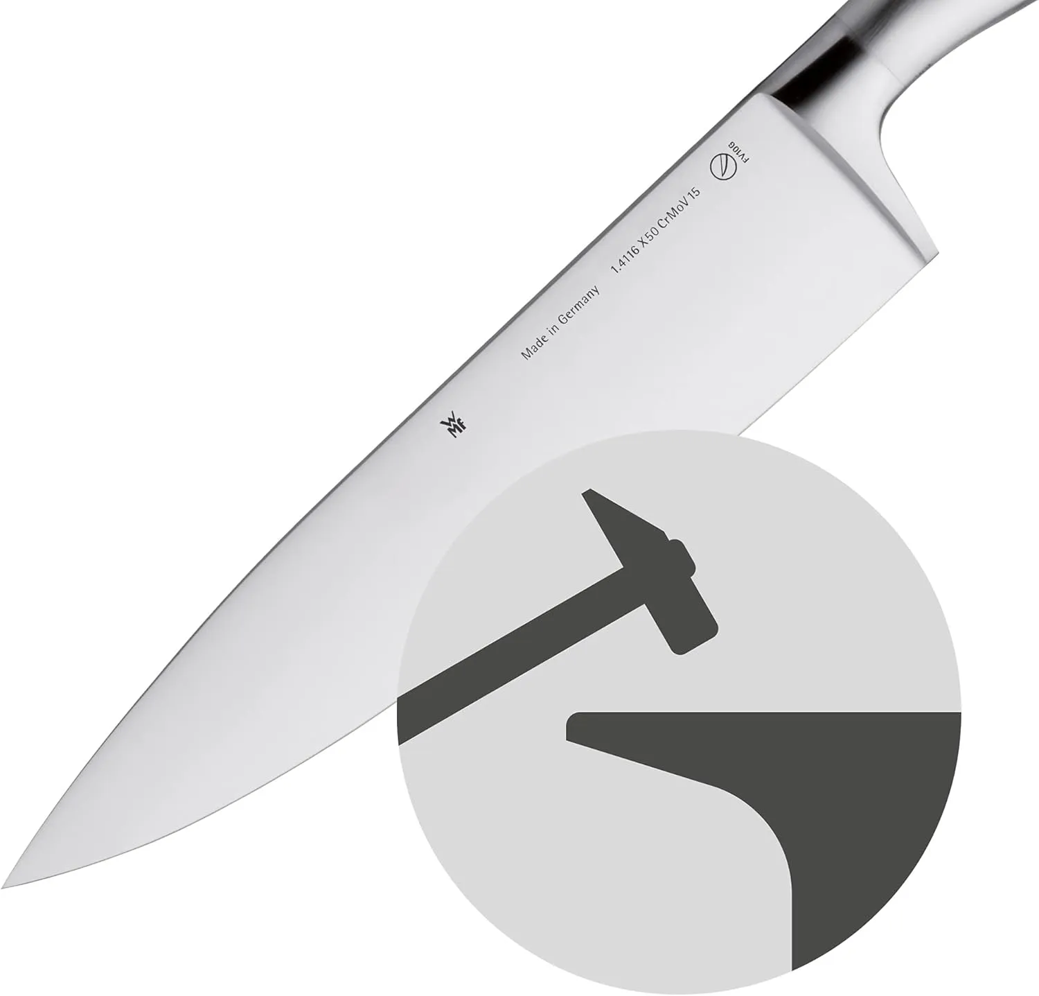 WMF knifeset 5 pieces Grand Gourmet Performance Cut double scalloped edge Made in Germany forged special blade steel - stainless steel handles
