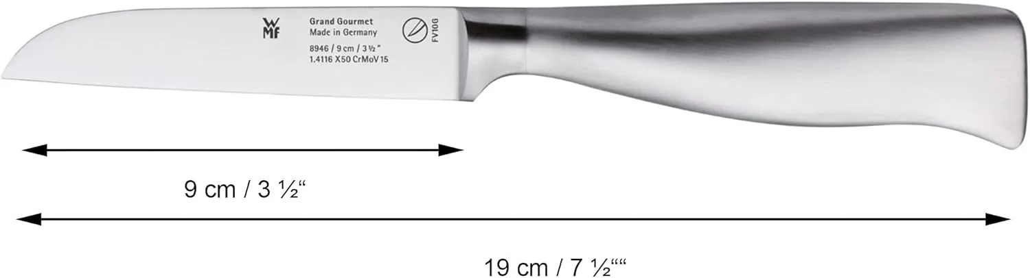 WMF knifeset 5 pieces Grand Gourmet Performance Cut double scalloped edge Made in Germany forged special blade steel - stainless steel handles