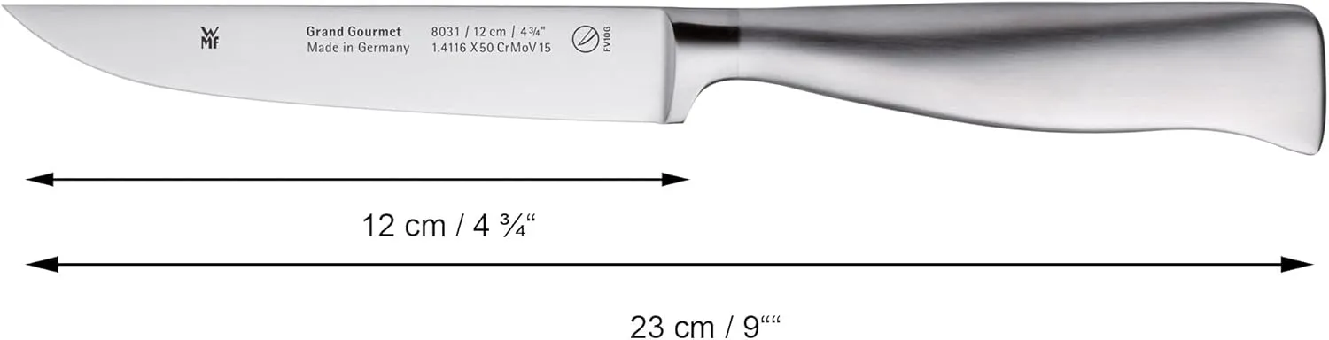 WMF knifeset 5 pieces Grand Gourmet Performance Cut double scalloped edge Made in Germany forged special blade steel - stainless steel handles