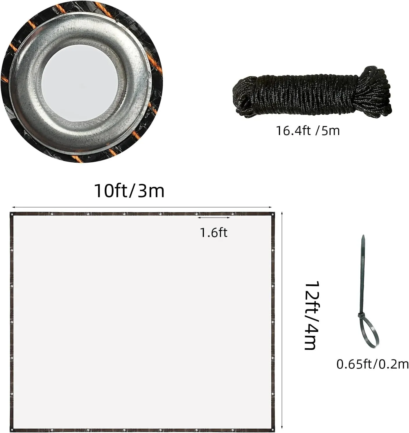 WOVTE 10x12 FT Clear Tarp Heavy Duty Waterproof, Clear Tarps with Grommets, Clear Plastic Tarp with Reinforced Edge for Patio, Garden, Greenhouse, Chicken Coop-Transparent Tarpulin