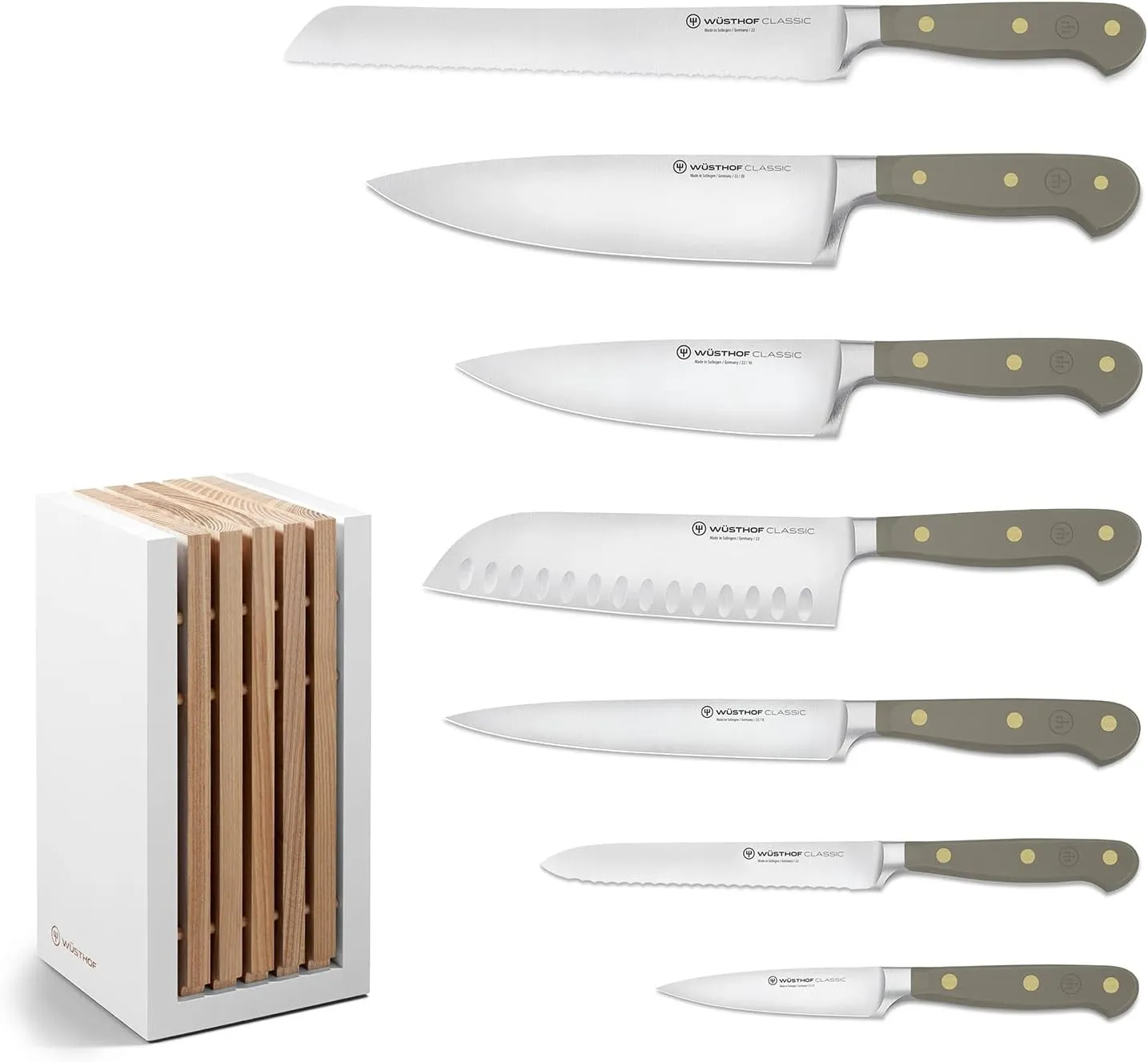 WÜSTHOF Classic Velvet Oyster 8 Piece Knife Block Set