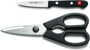 WÜSTHOF Gourmet 3" Paring Knife and Shears Set,Silver/ Black