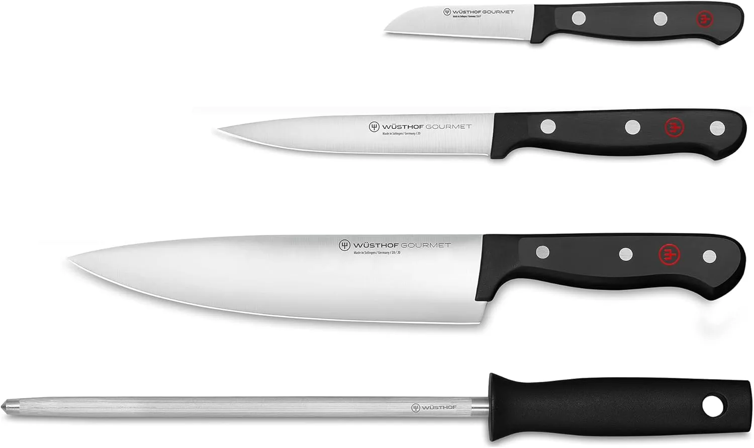 Wüsthof Gourmet 4-Piece Chef's Knife Set, Black