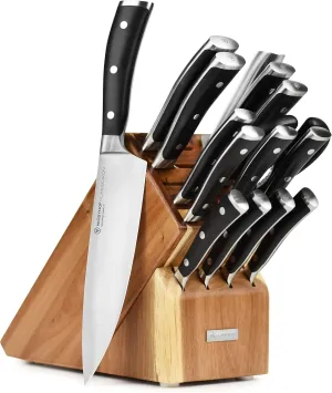 Wusthof Classic Ikon 16 Piece Knife Set with Acacia Block