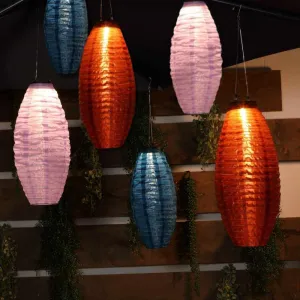 x12 Solar Lantern Mandarin Oval 8"