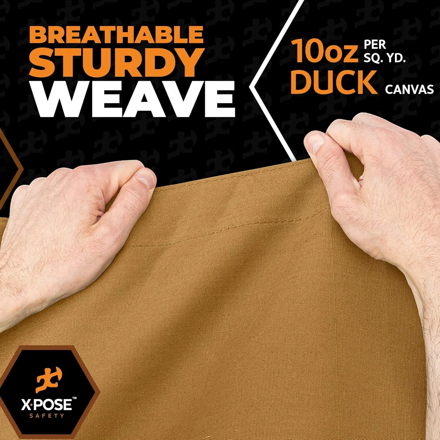 Xpose Safety Canvas Tarp - 10oz Tan Canvas Tarps Heavy Duty Water Resistant with Brass Grommets- Multipurpose Outdoor Tarpaulin for Camping, Canopy, Trailer, Equipment Cover 6' x 8'