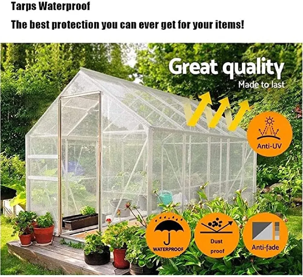 ZHANGQINGXIU Transparent Tarps Tarpaulin Waterproof Heavy Duty Terrace Wind/rain/Sun Protection with Eyelets 0.15mm PVC Soft Film Tear Resistance, 23 Sizes (Color : Clear, Size : 2x5m)