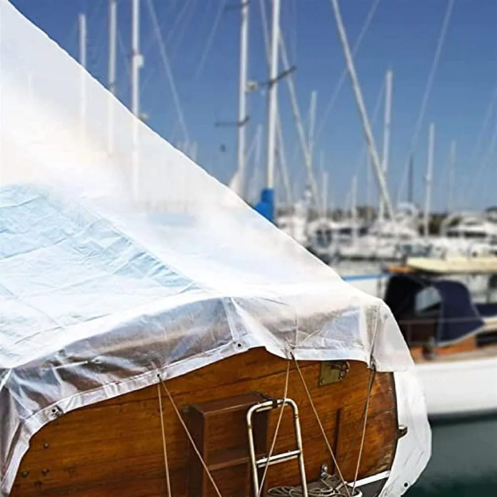 ZHANGQINGXIU Transparent Tarps Tarpaulin Waterproof Heavy Duty Terrace Wind/rain/Sun Protection with Eyelets 0.15mm PVC Soft Film Tear Resistance, 23 Sizes (Color : Clear, Size : 2x5m)