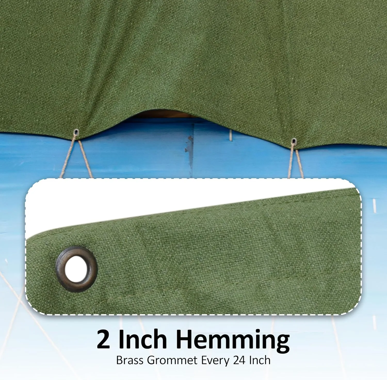 Zuperia Heavy Duty Canvas Tarp (5' x 7' ft - Pack of 1) with Rustproof Grommets, UV Resistant & Tear Resistant Multipurpose Tarpaulin Cover for Outdoor, Industrial & Commercial Use (Olive Green)